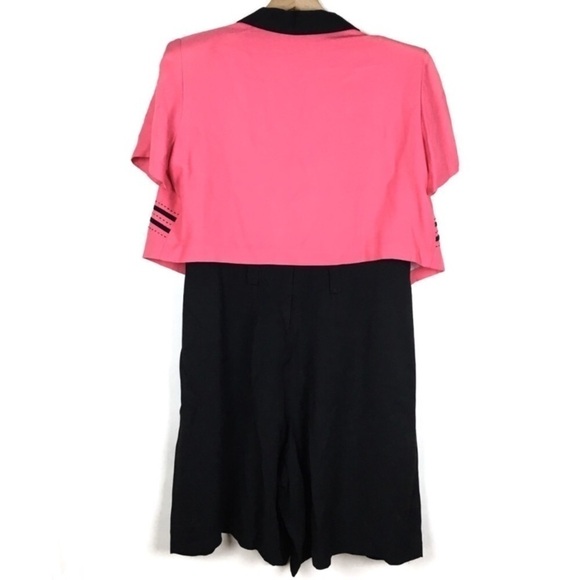 VINTAGE Romper Set Crop Jacket Shorts 80s 90s Retro Theme Party Plus Size 16W - Picture 3 of 8